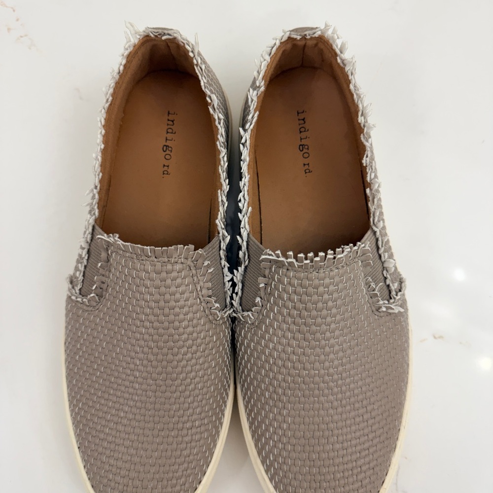 Indigo Rd Taupe Tan Woven Slip-On Shoes